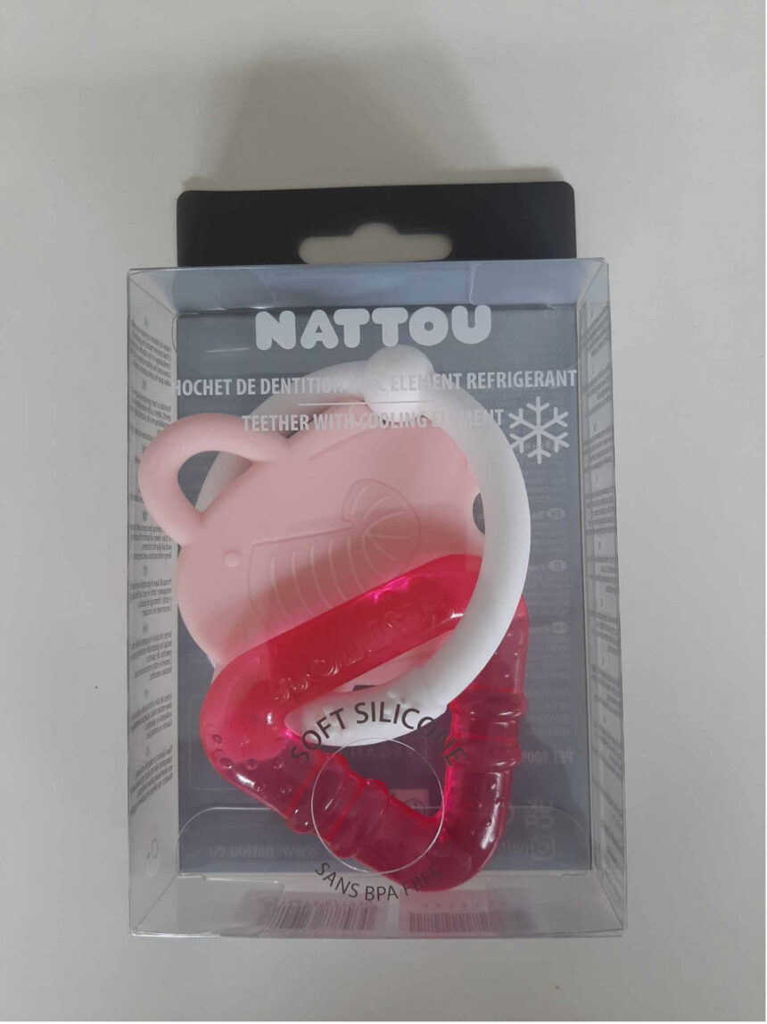 Sonaglio dentizione in silicone rosa con gel rinfrescante 10 cm - nattou - Nattou