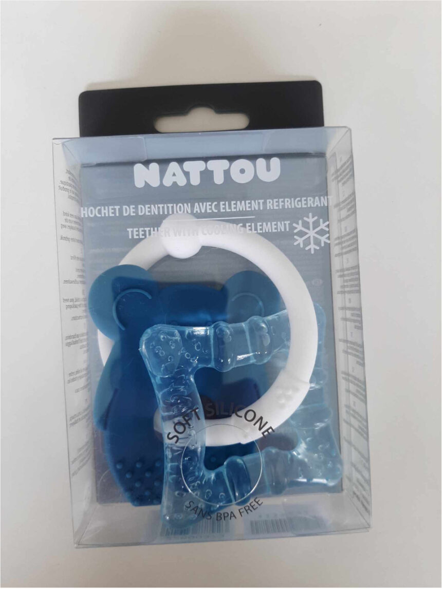 Sonaglio dentizione in silicone azzurro con gel rinfrescante 10 cm - nattou - Nattou