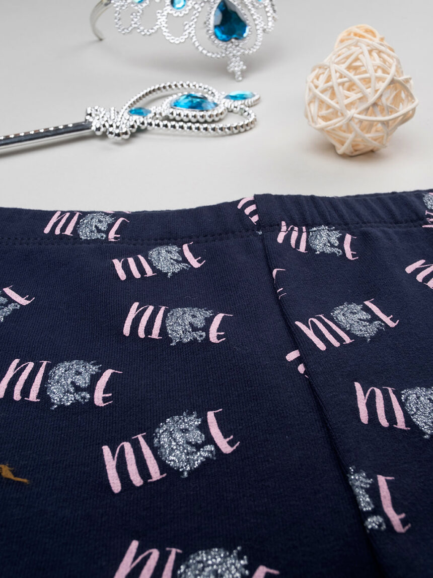 Leggings blu bambina allover - Prénatal