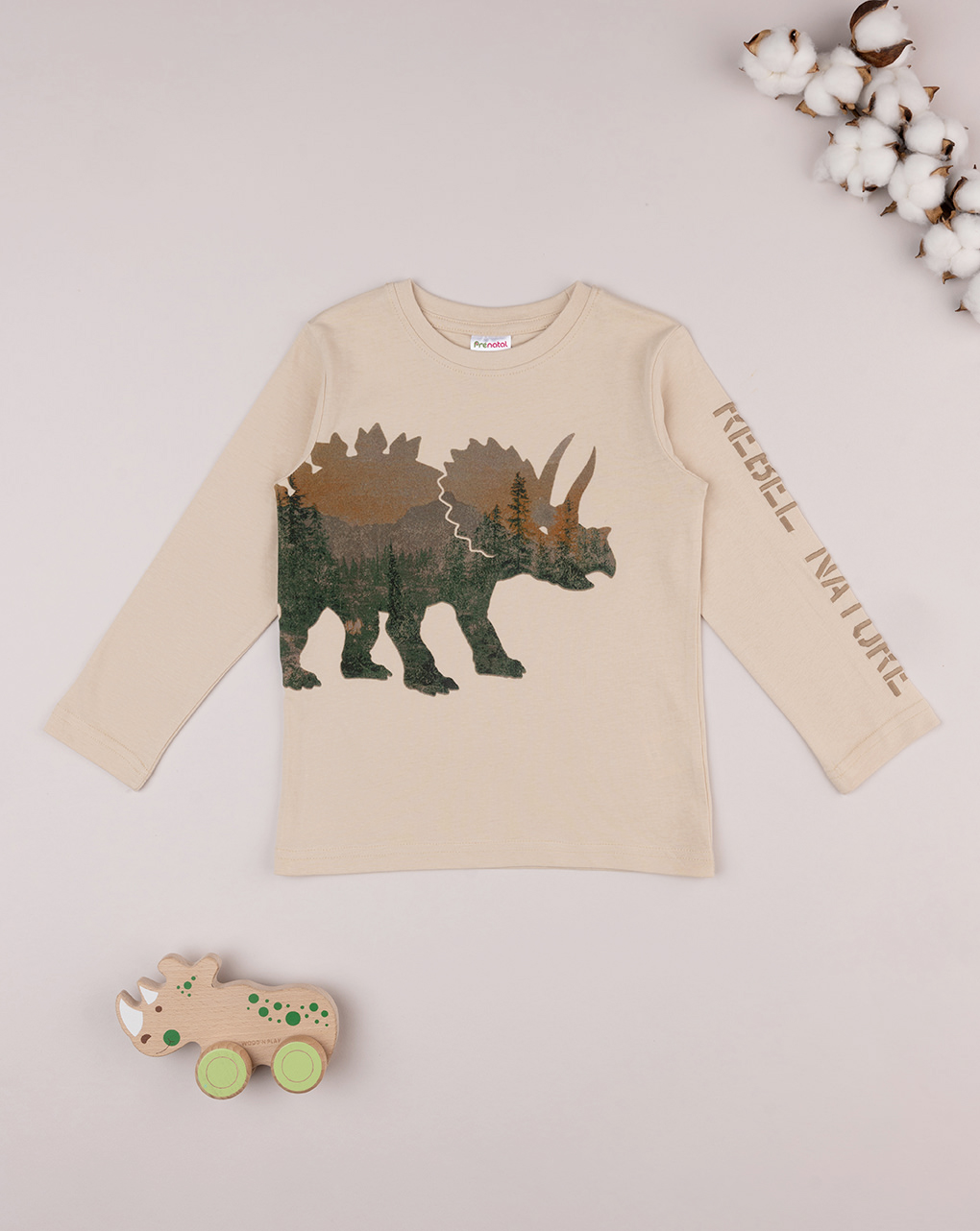 T-shirt maniche lunghe bambino "triceratopo"