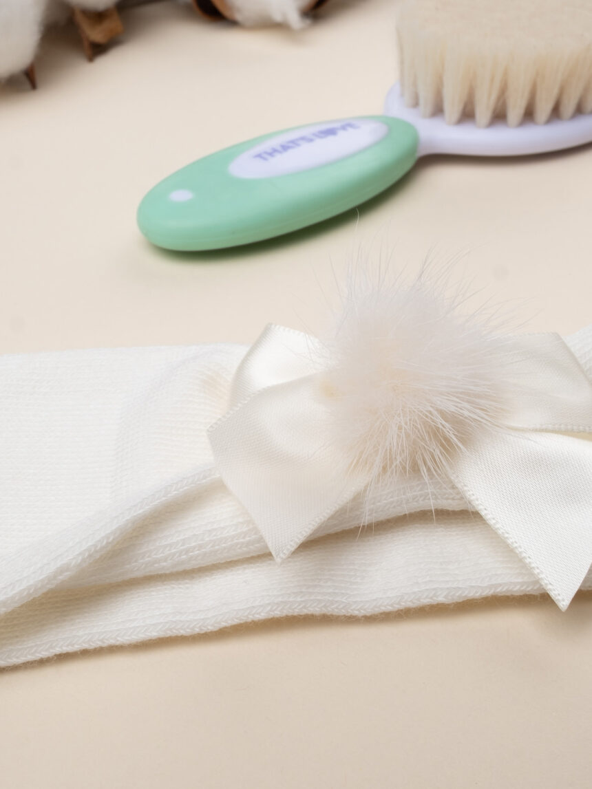 Fascia bianca capelli neonata con fiocco - Prénatal