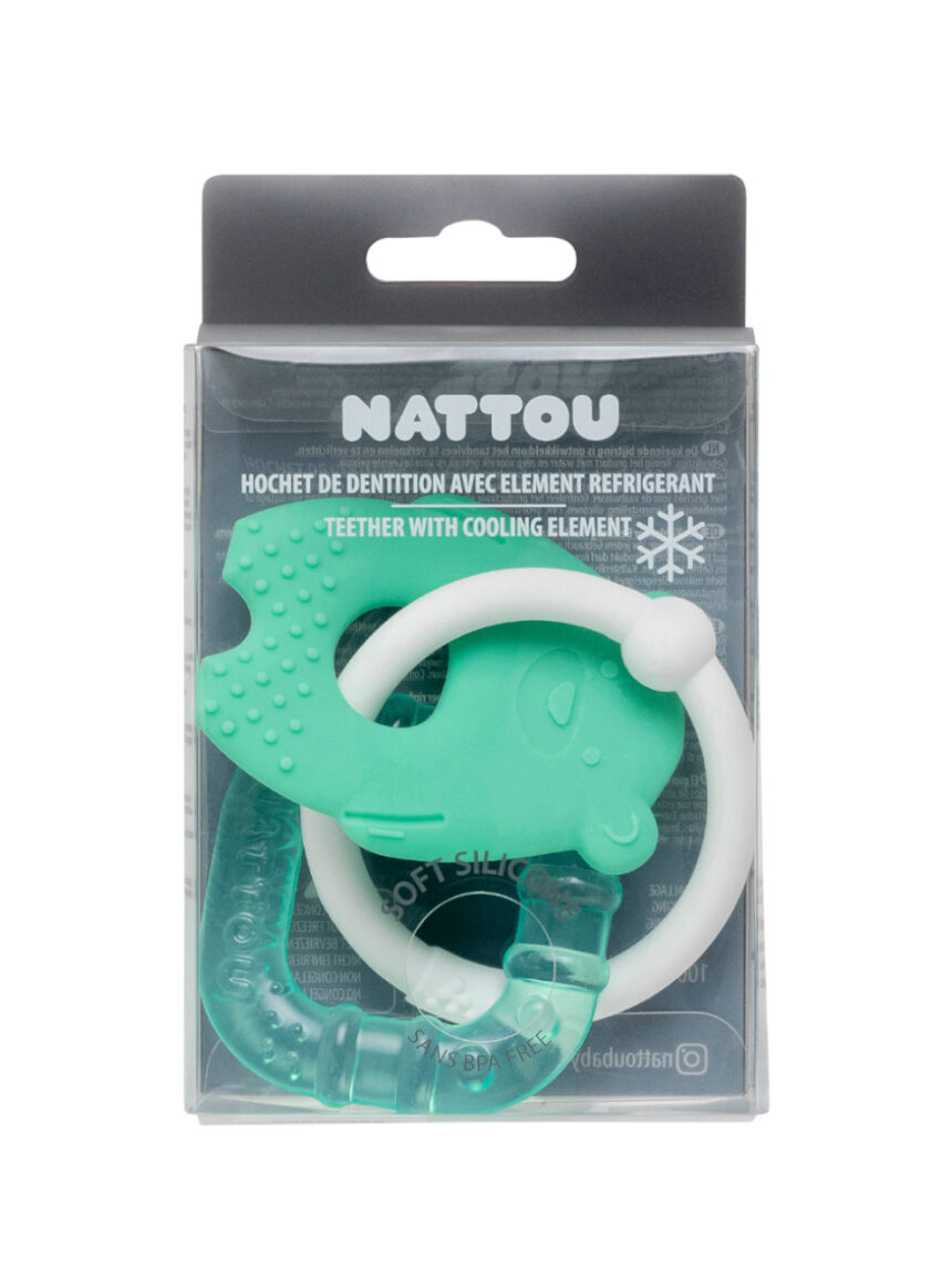 Sonaglio dentizione in silicone verde con gel rinfrescante 10 cm - nattou - Nattou
