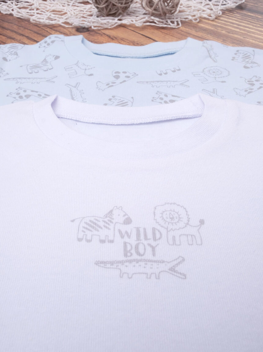 T-shirt bimbo bianco/azzurro organic cotton - Prénatal