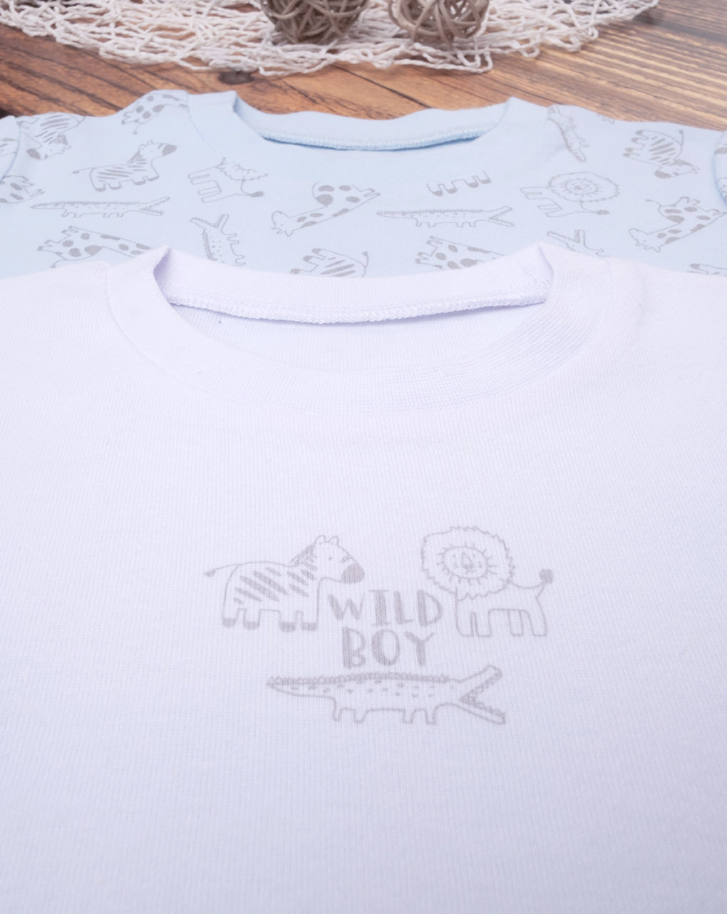 T-shirt bimbo bianco/azzurro organic cotton - Prénatal