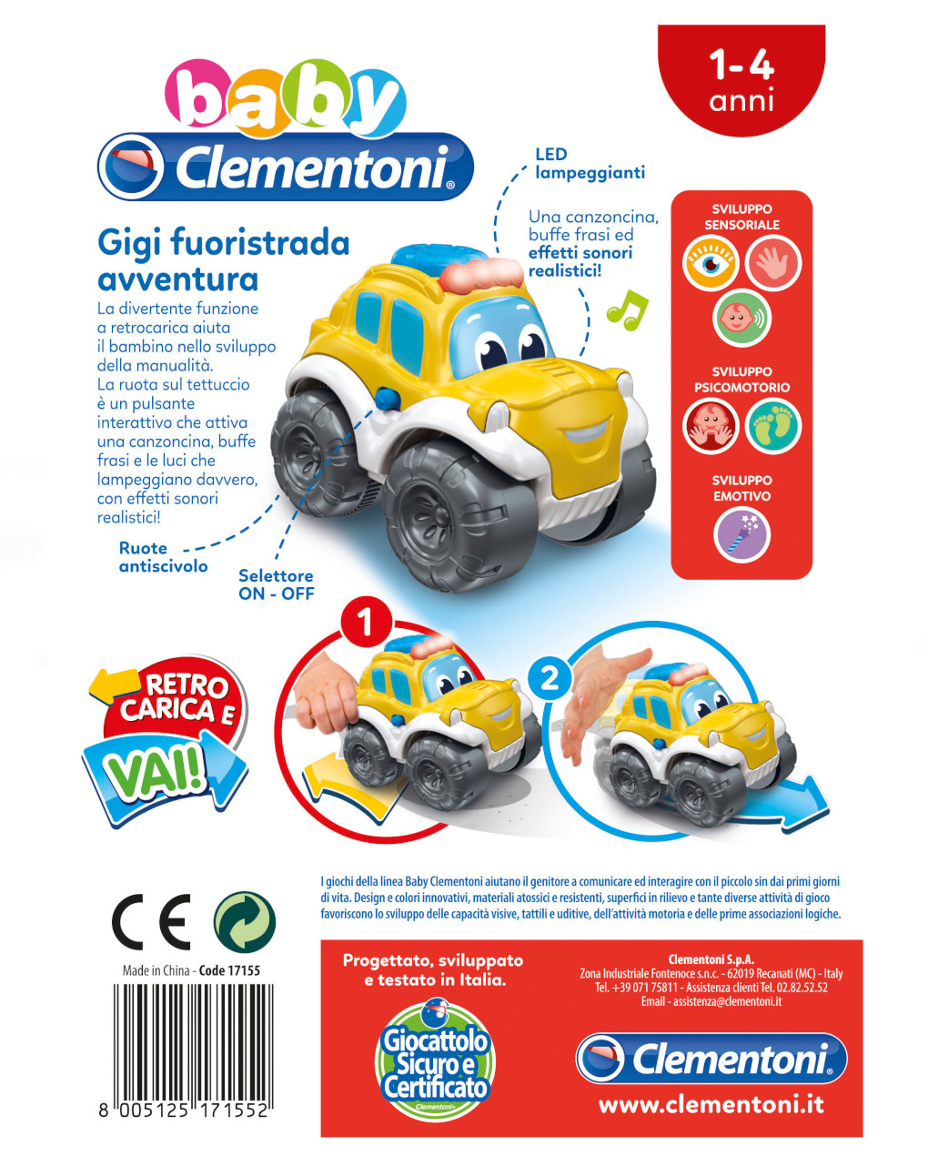 Gigi fuoristrada avventura 1/4 anni - clementoni - Baby Clementoni