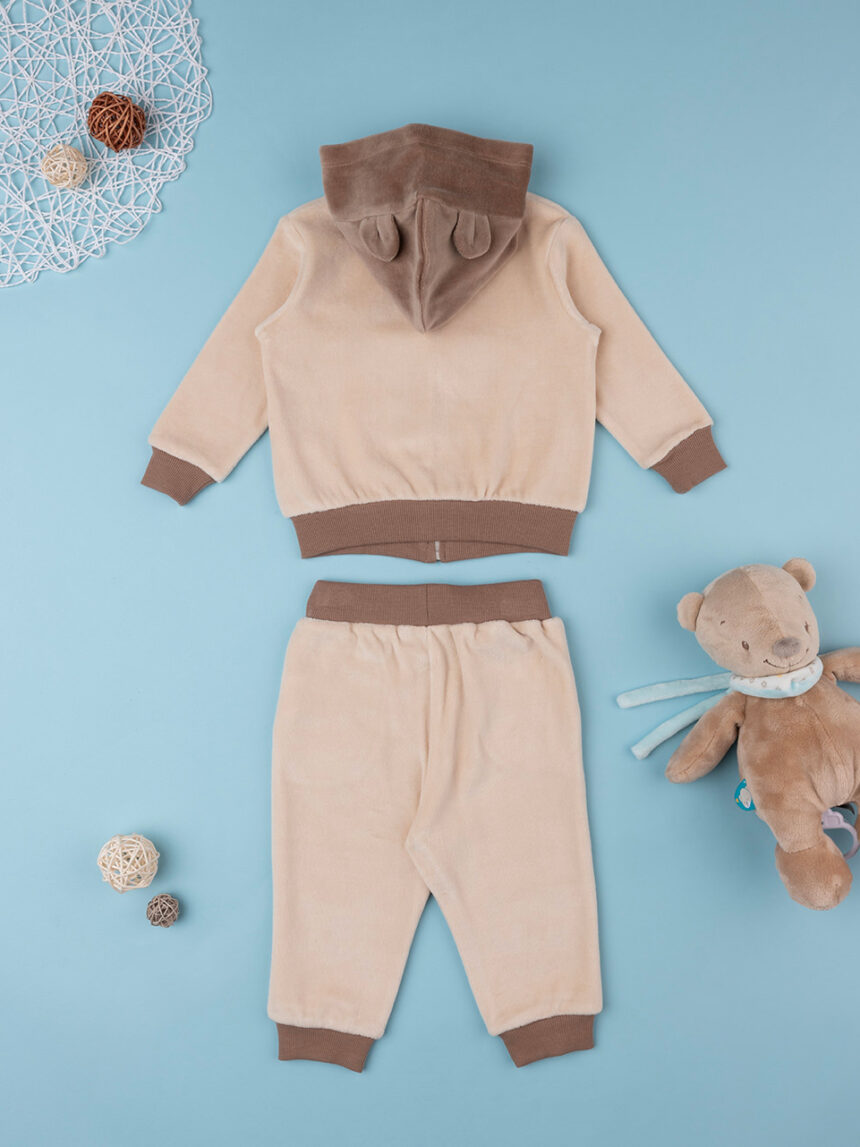Completo jogging ciniglia bimbo beige - Prénatal