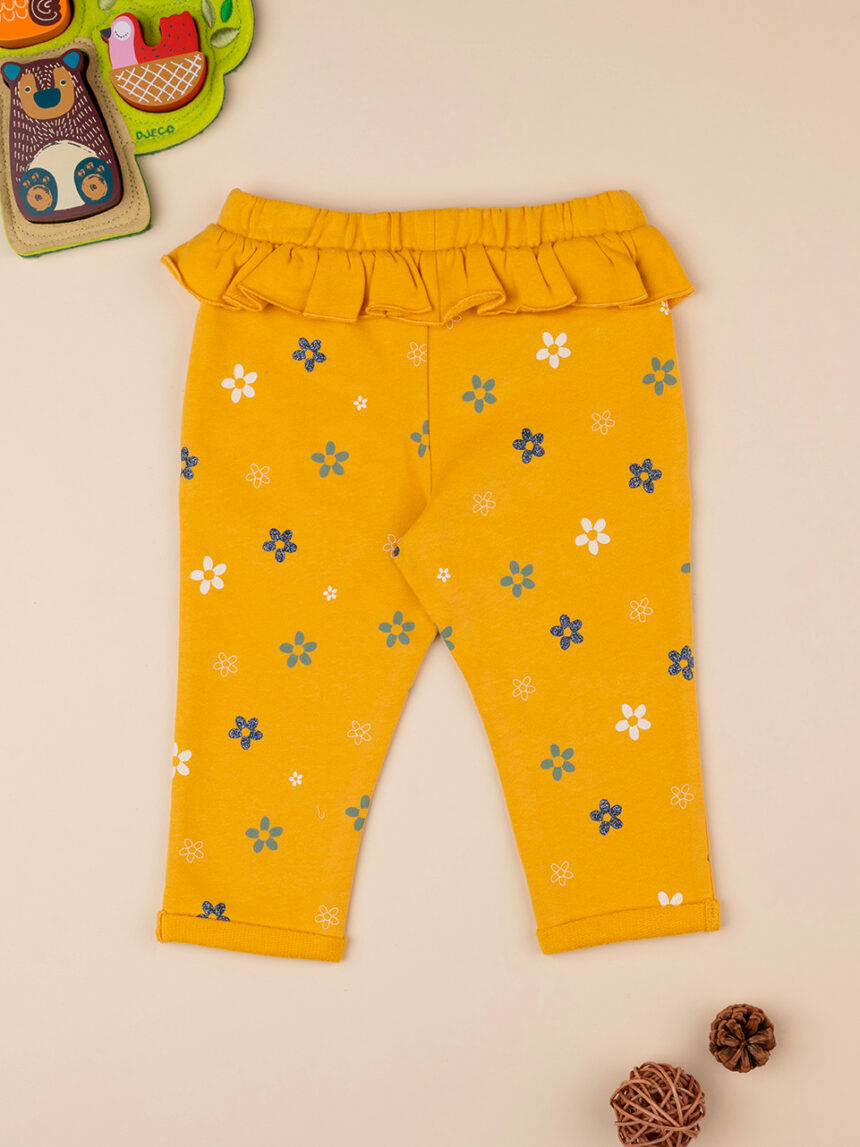 Pantalone bimba giallo "fiori" - Prénatal