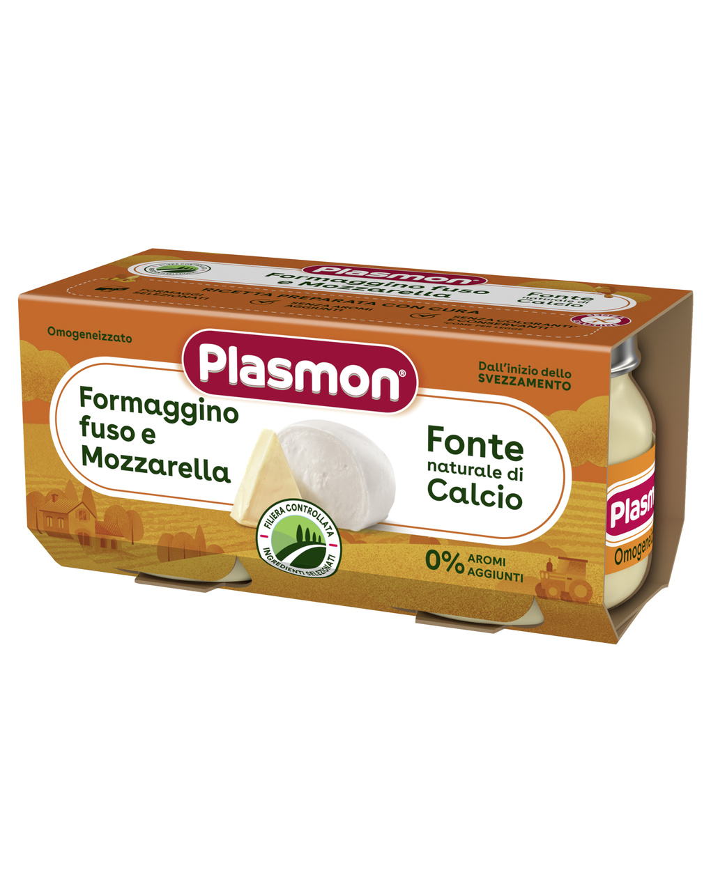 Plasmon – omogeneizzato formaggino fuso e mozzarella 2x80g - Plasmon