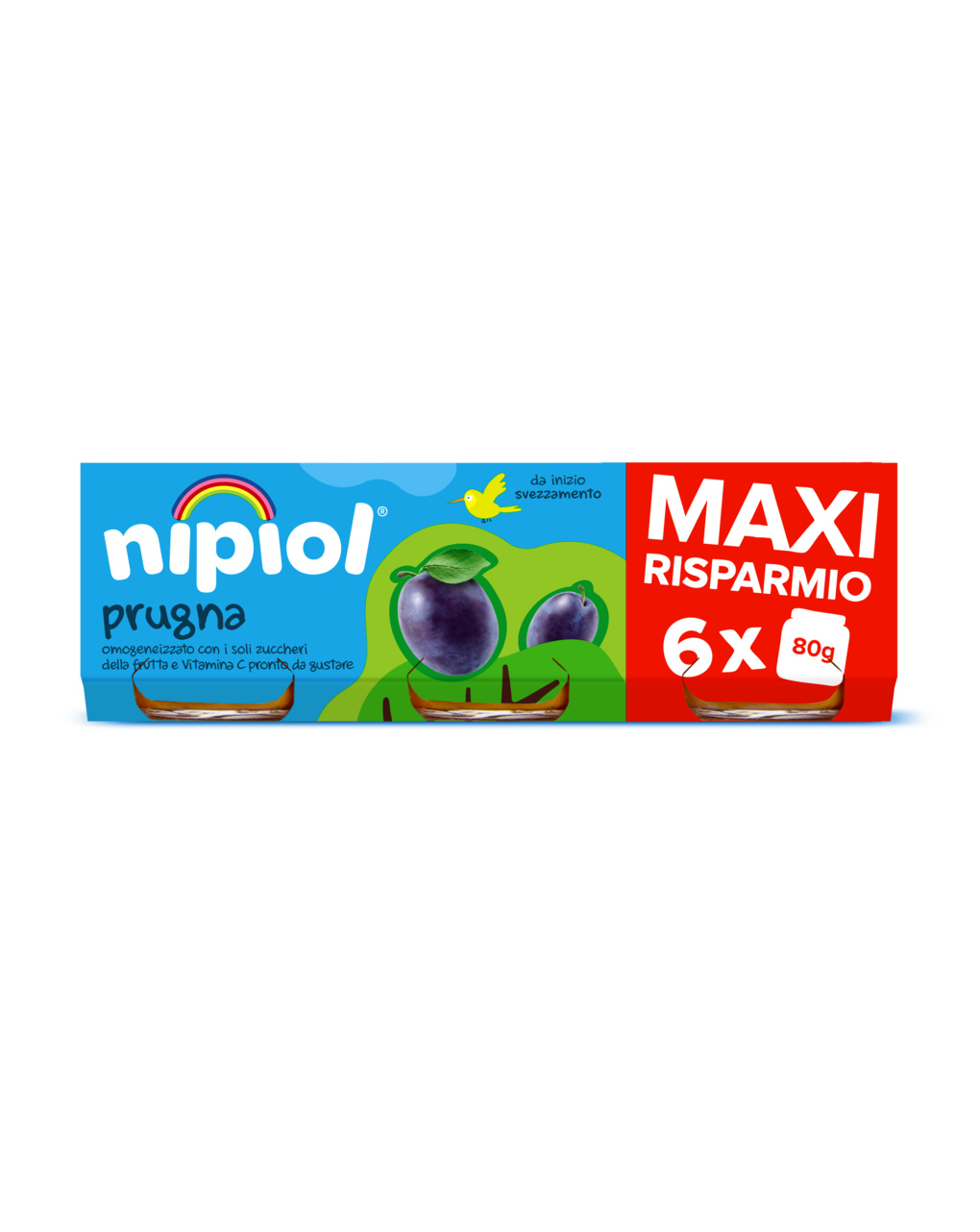 Nipiol - omogeneizzato prugna 6x80 gr