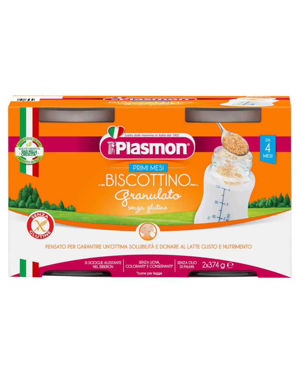 Plasmon - biscottino granulato senza glutine 2x374g