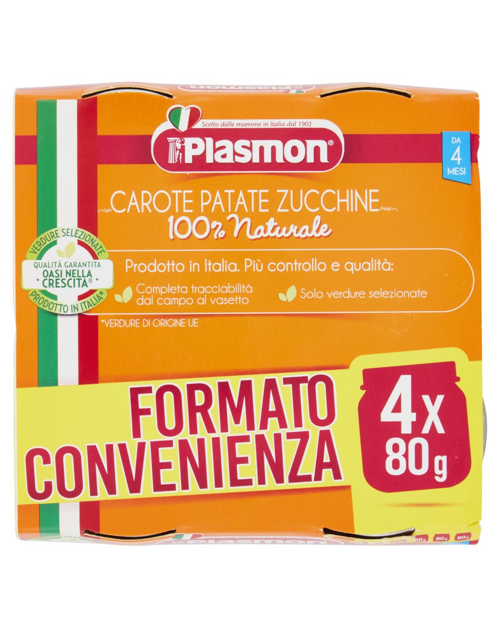 Plasmon - omogeneizzato carote, patate e zucchine 4x80g - Plasmon