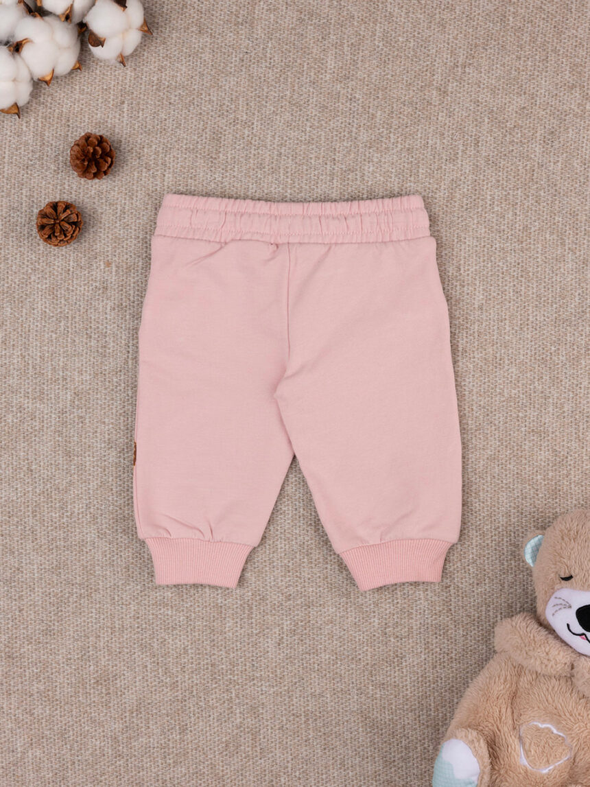 J.o Milano Pantaloni Rosa In Lino Per Neonata 674A1