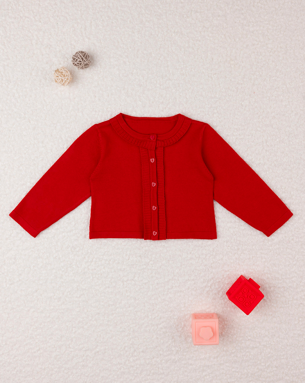 Cardigan tricot bimba rosso