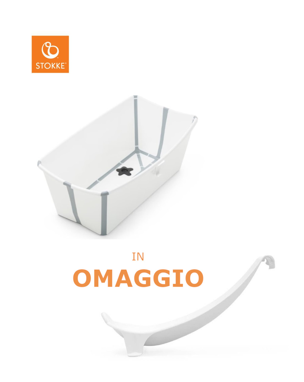 Flexi bath white + supporto in omaggio - stokke®