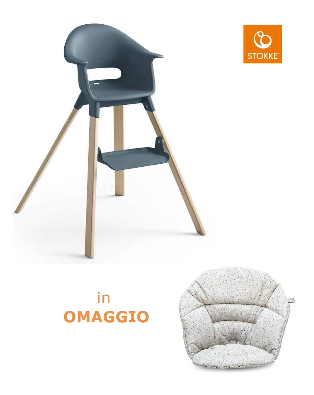 Clikk fjord blue + clikk cushion nordic grey  - stokke®