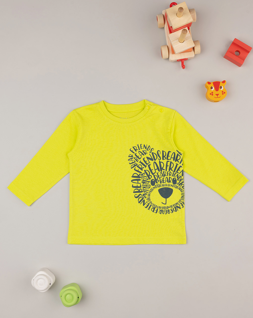 T-shirt bimbo gialla stampata