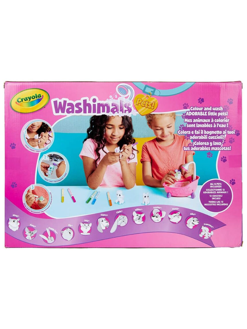 Washimals - super set attività con cuccioli e vasca da bagno - crayola - Crayola