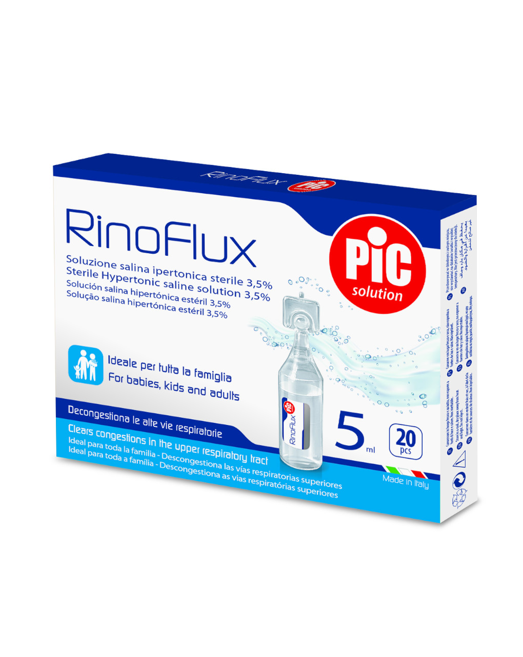 Rinoflux soluzione ipertonica nasale 20 fiale 5 ml - pic