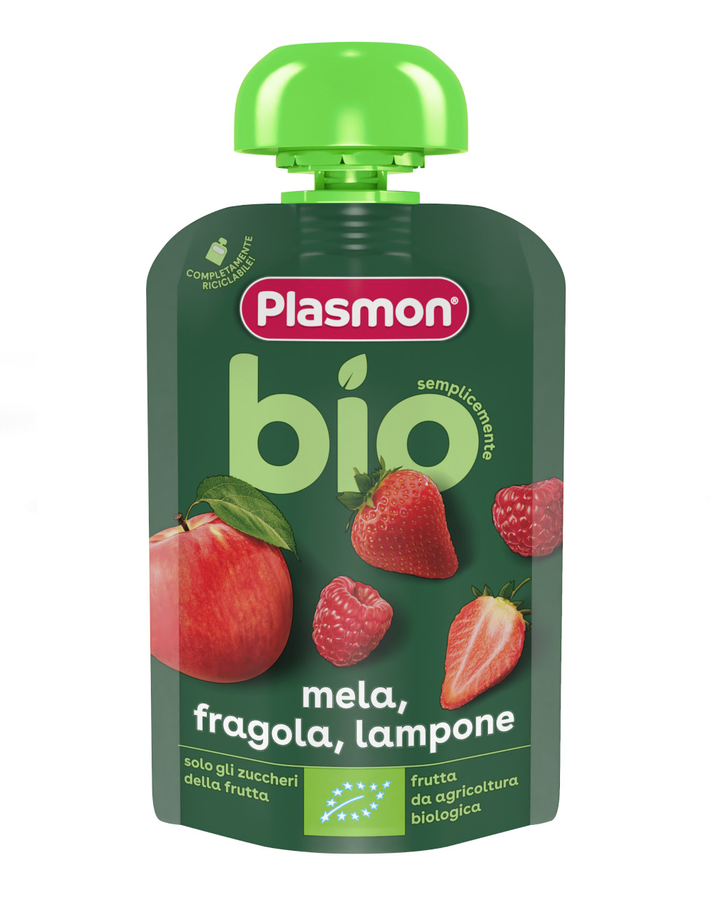 Pouch mela fragola e lampone bio 100gr - plasmon - Plasmon