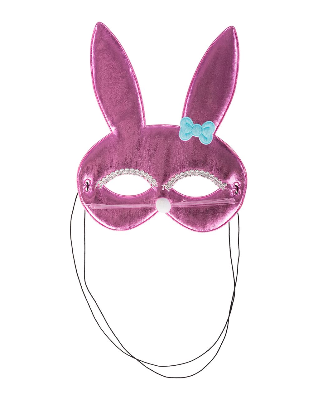Maschera coniglietta rosa bimba in tessuto metallizzato - carnival toys - Carnival Toys