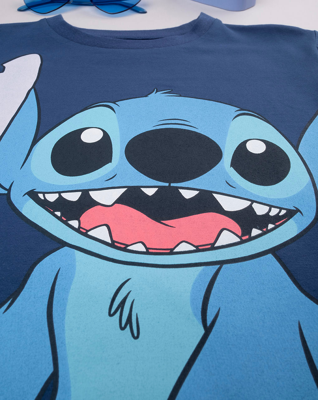 T-shirt mini me bambino blu "stitch"