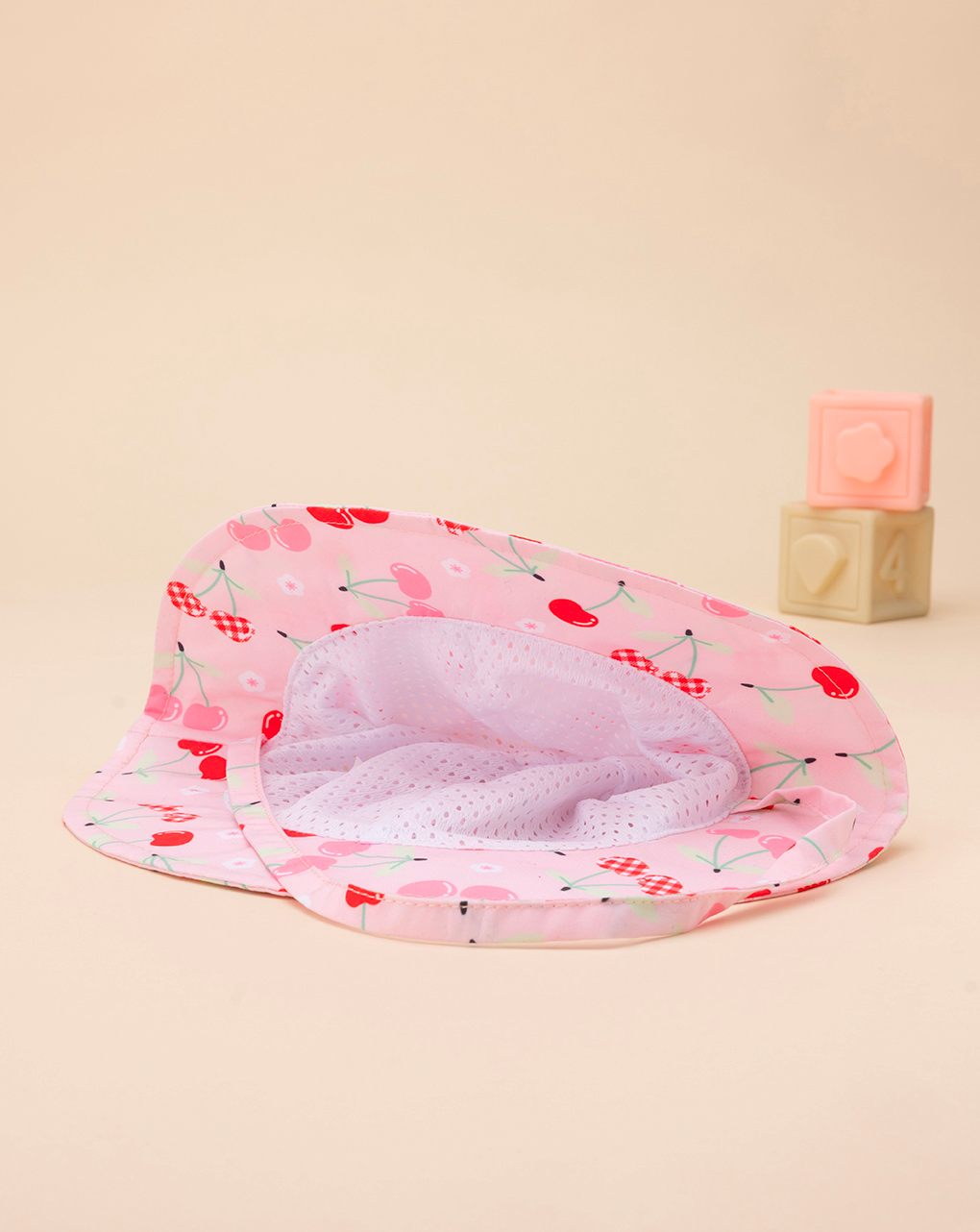 Cappello mare rosa neonata "ciliegine"