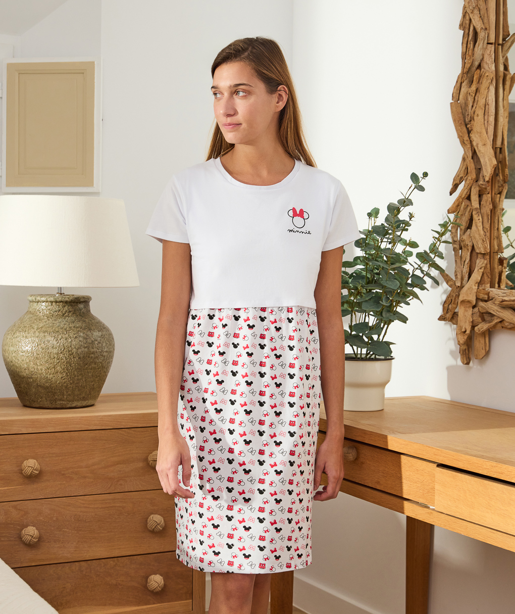 Camicia da notte allattamento con stampa "minnie" - Prénatal