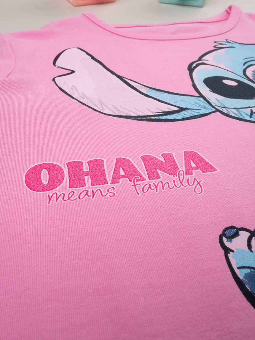 T-shirt bambina rosa "stitch" - Prénatal