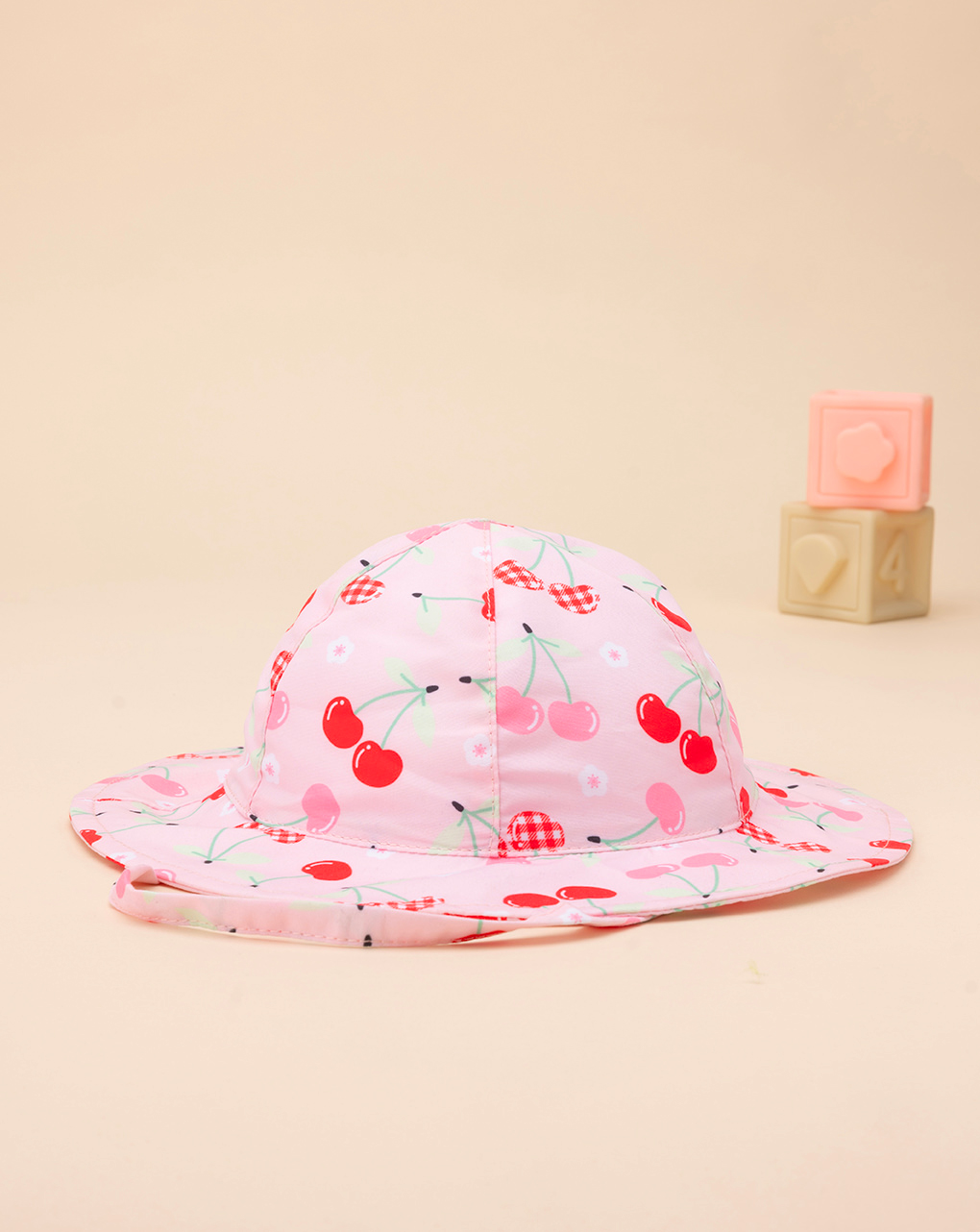 Cappello mare rosa neonata "ciliegine"