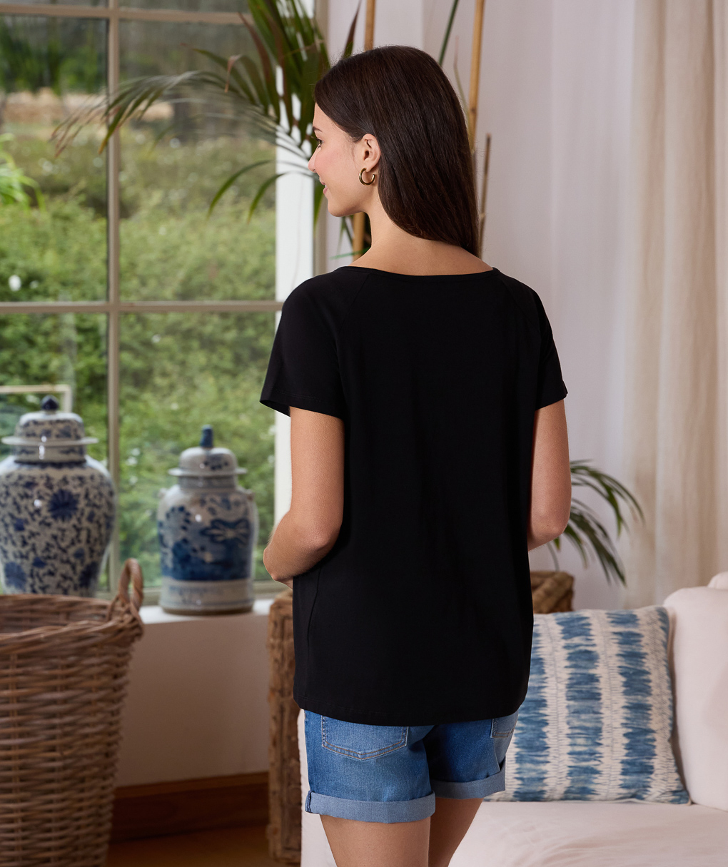 T-shirt allattamento nera con stampa "minnie" - Prénatal