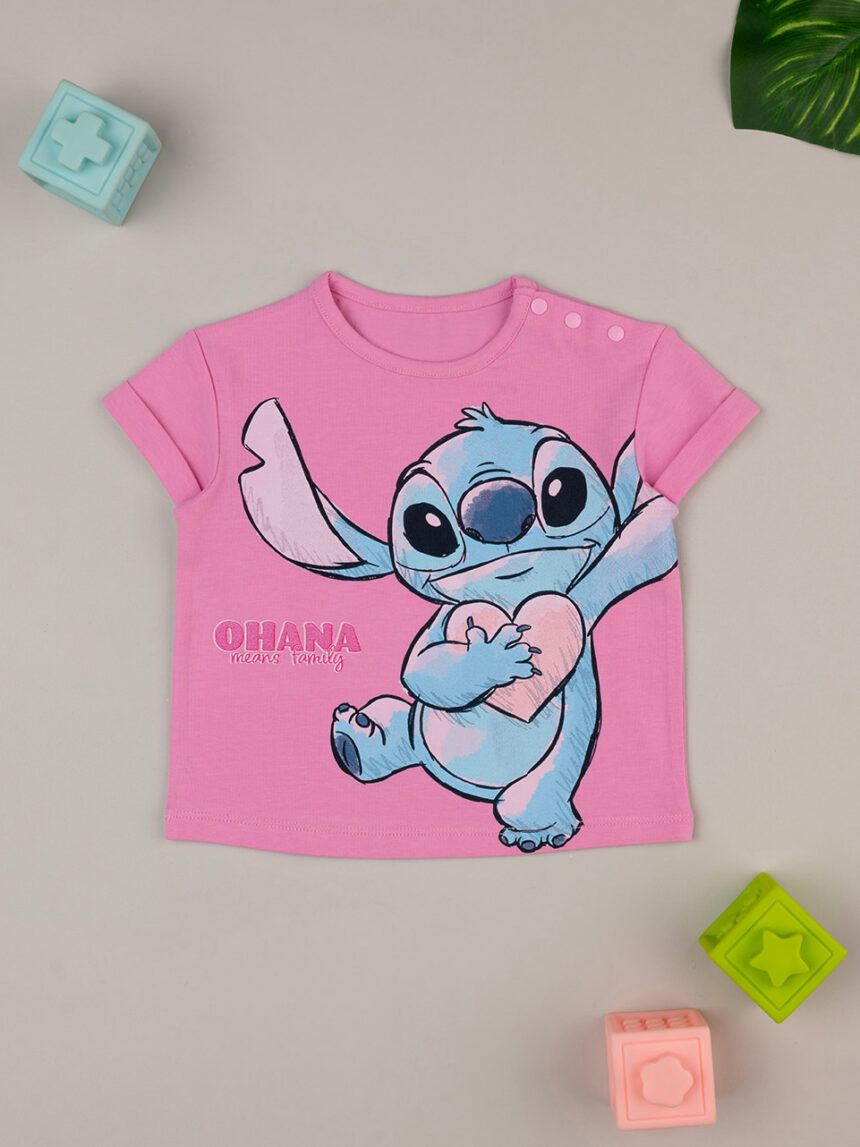 T-shirt mini me bimba baby rosa "stitch" - Prénatal