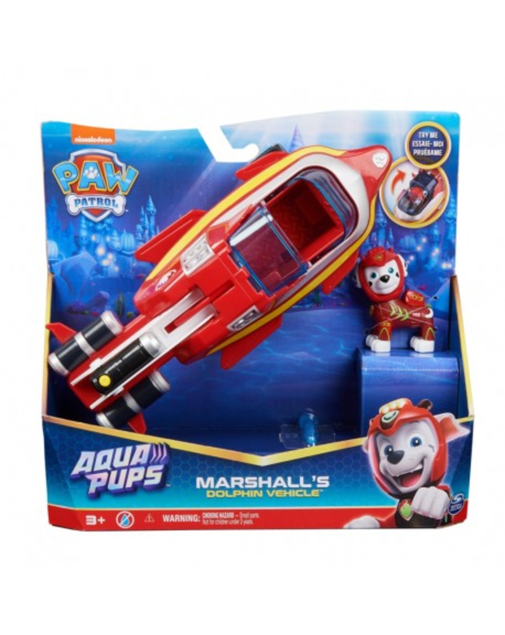 Veicolo trasformabile aqua pups di marshall - paw patrol