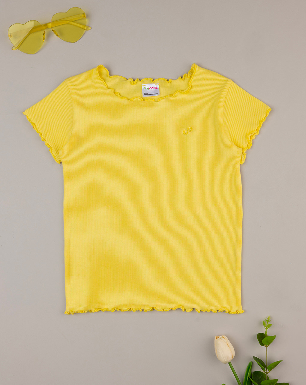T-shirt gialla maniche corte bambina
