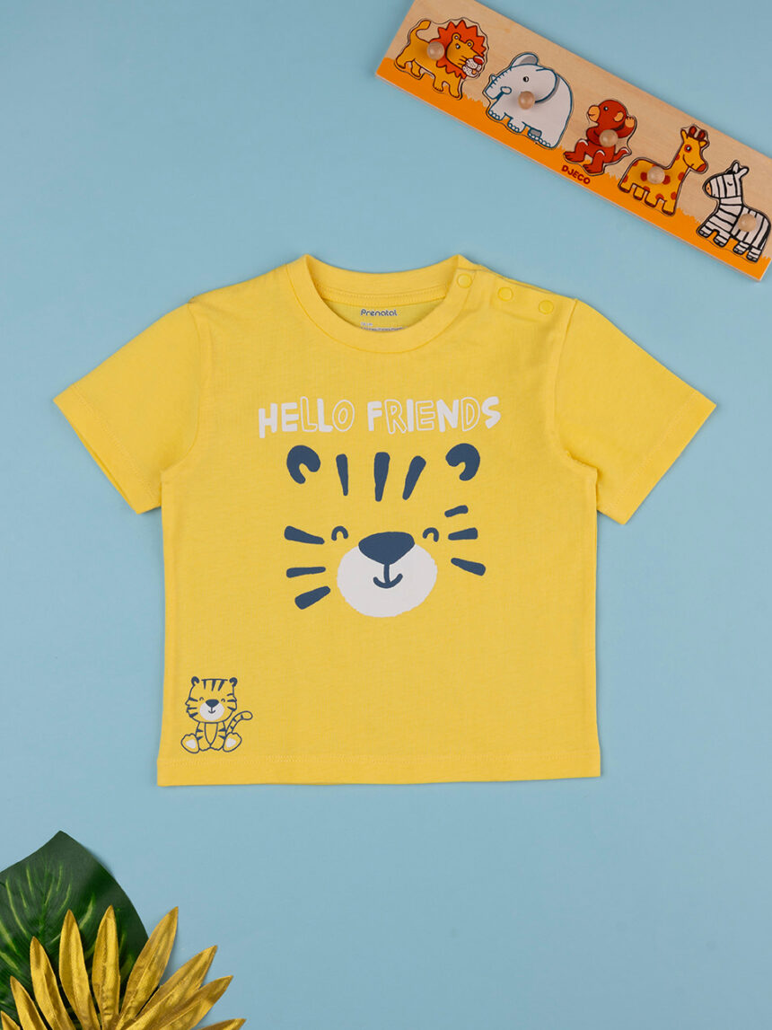 T-shirt bimbo gialla stampata - Prénatal