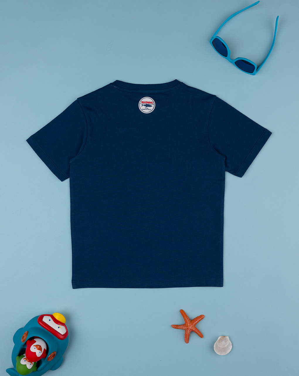 T-shirt blu maniche corte "squali" - Prénatal