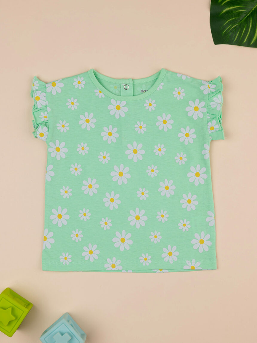 T-shirt bimba verde stampata - Prénatal