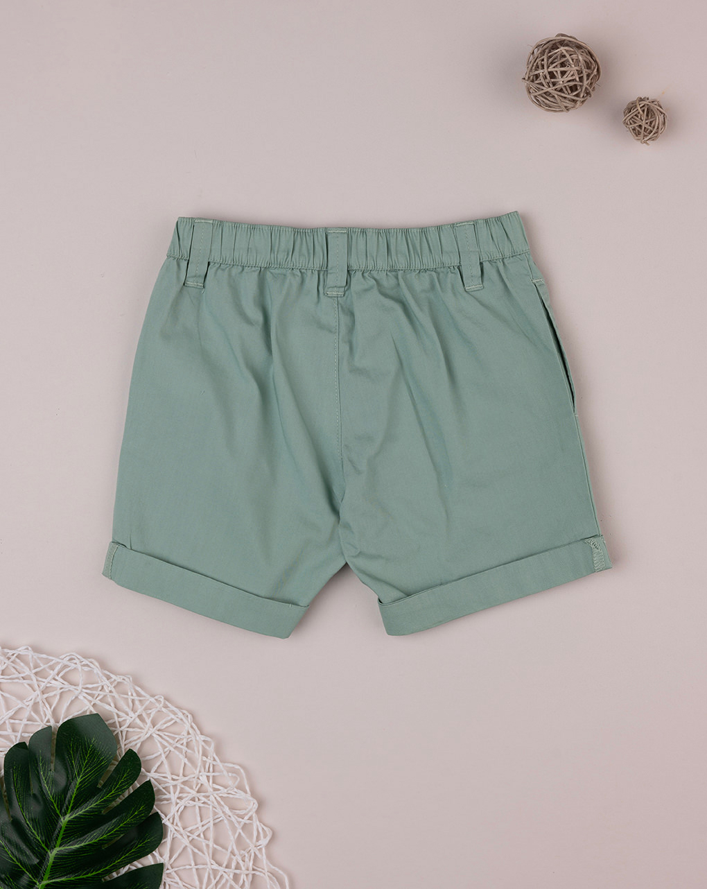 Shorts popeline bimbo verde - Prénatal