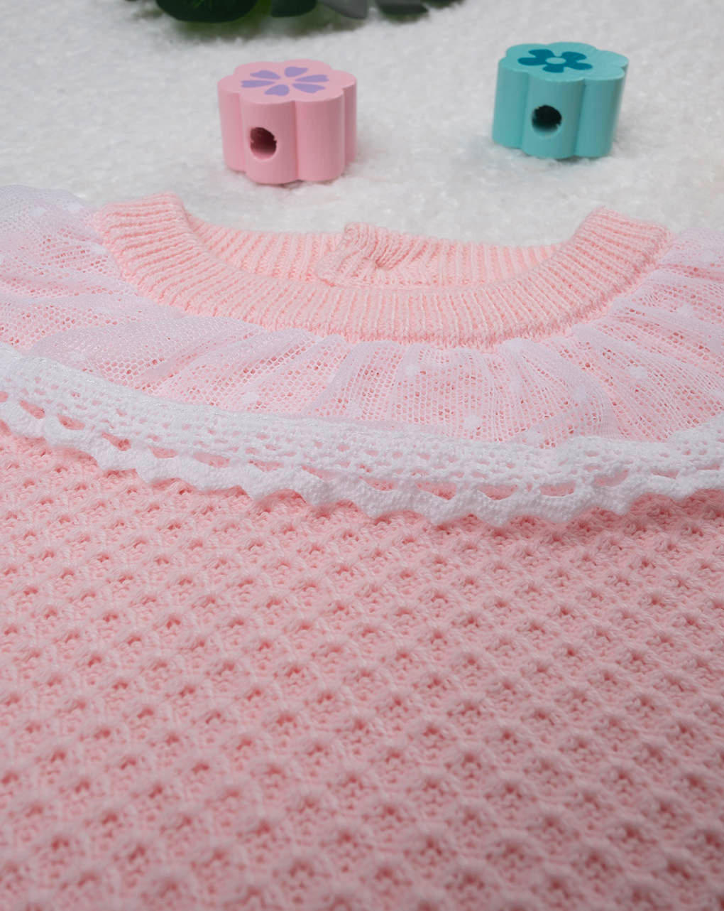 Pagliaccetto tricot rosa neaonata - Prénatal
