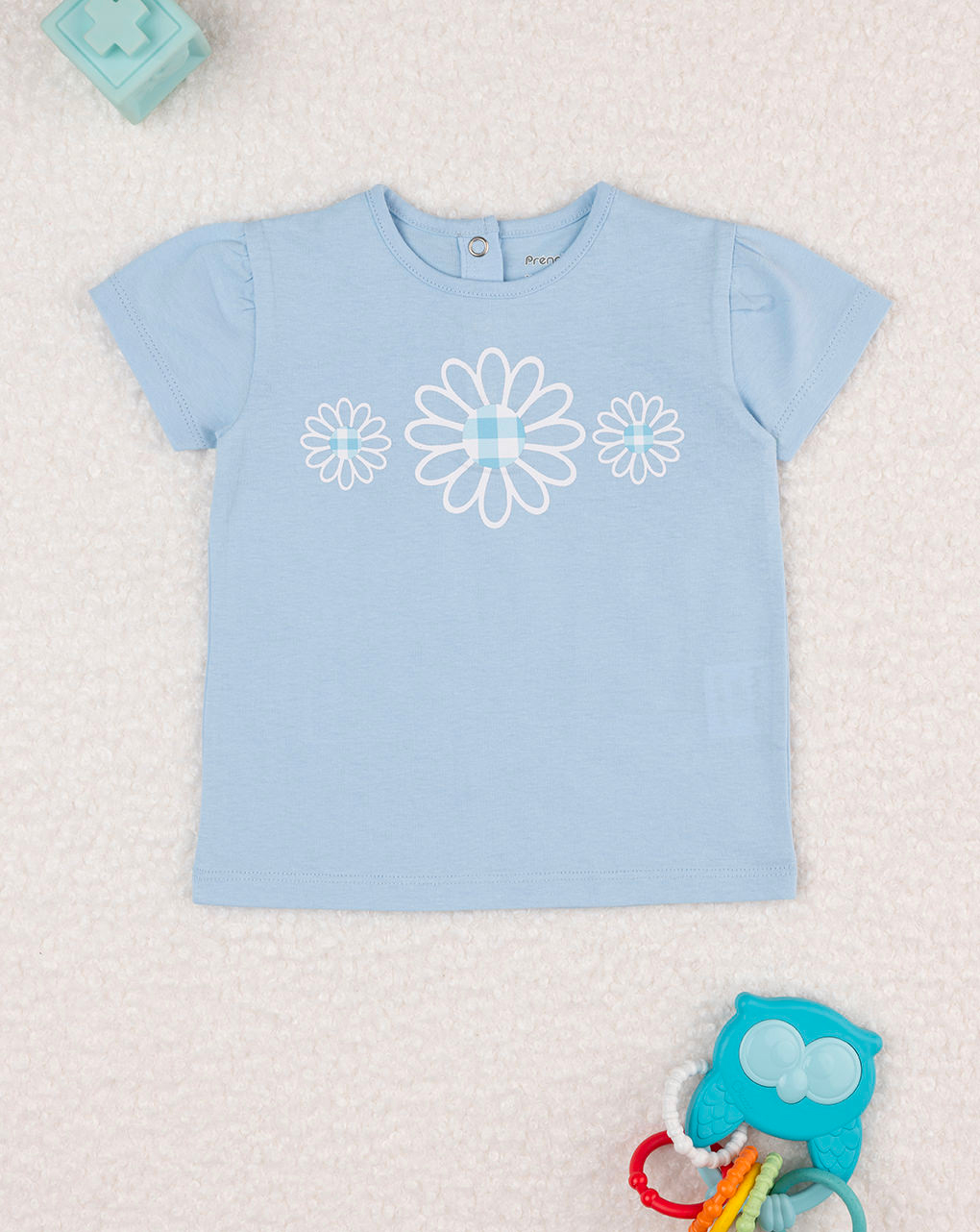 T-shirt azzurra bambina maniche corte - Prénatal