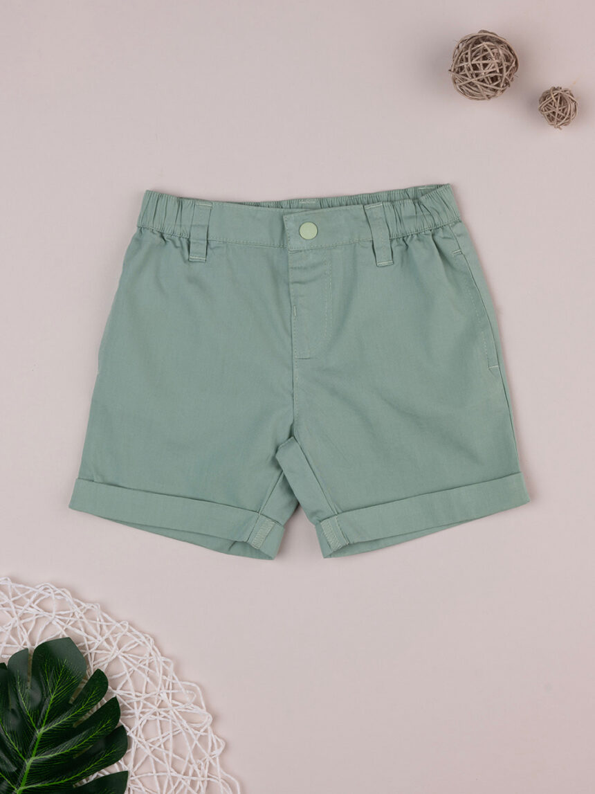 Shorts popeline bimbo verde - Prénatal