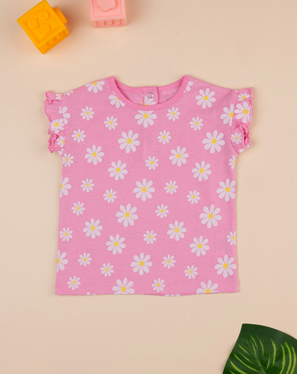 T-shirt bimba rosa stampata