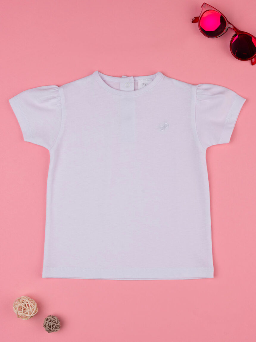 T-shirt maniche corte bianca bimba - Prénatal