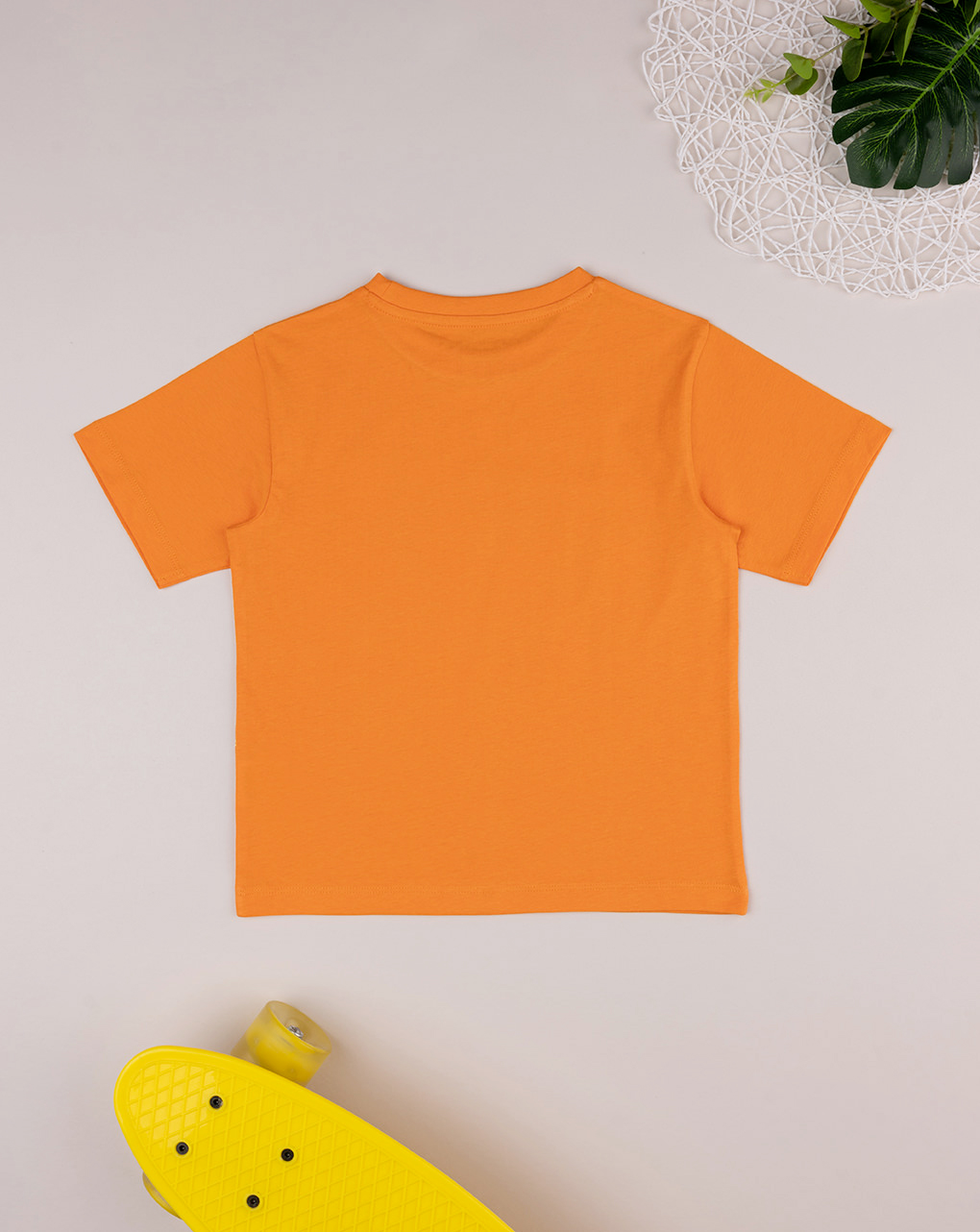 T-shirt arancione maniche corte bambino con stampa - Prénatal