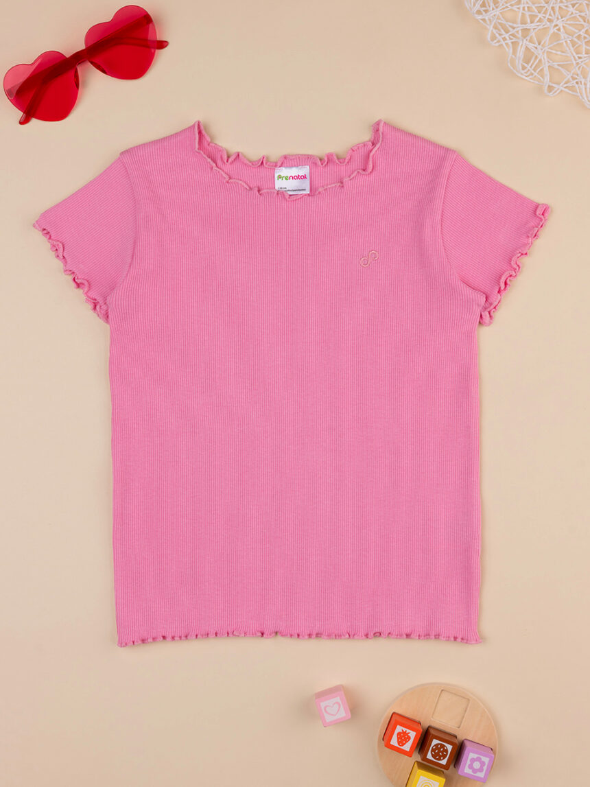 T-shirt maniche corte rosa bambina - Prénatal