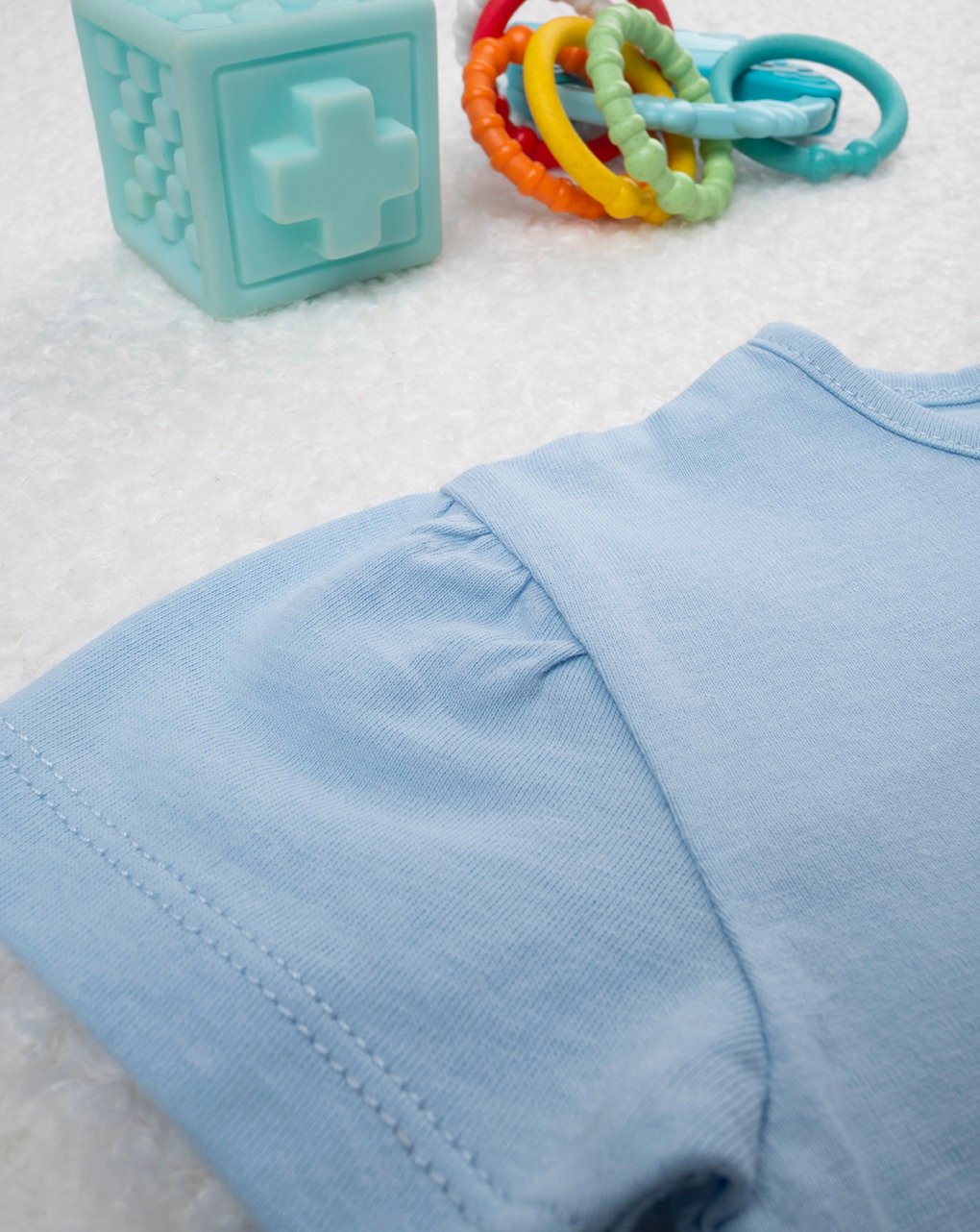 T-shirt azzurra bambina maniche corte - Prénatal