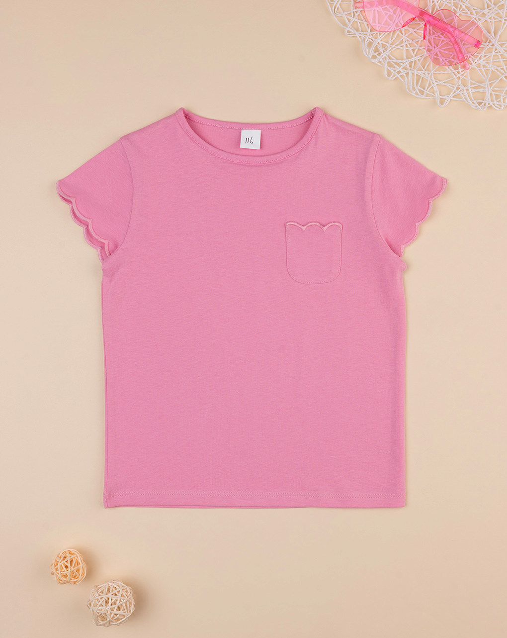 T-shirt mezza manica rosa bambina