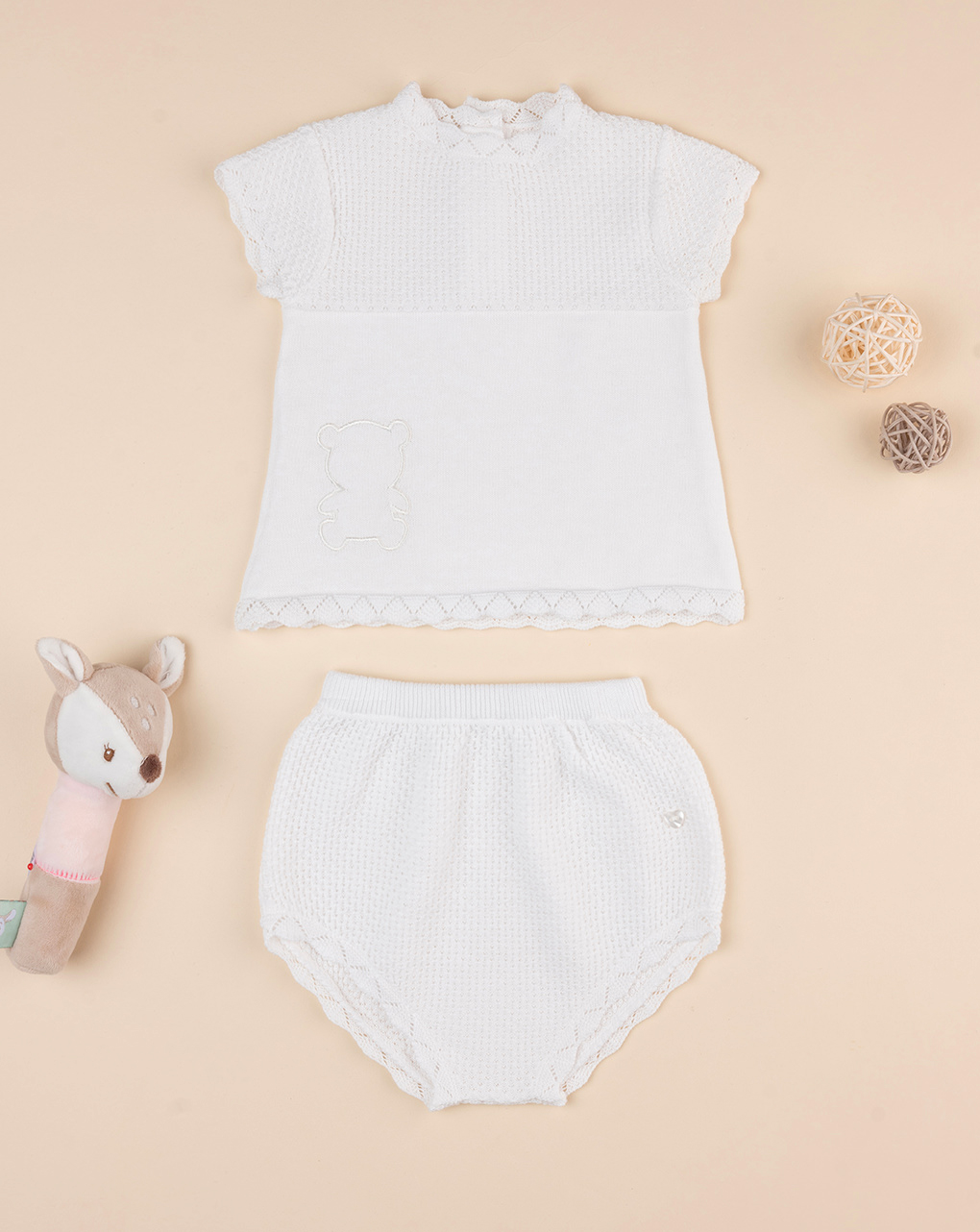 Completo neonata tricot bianco