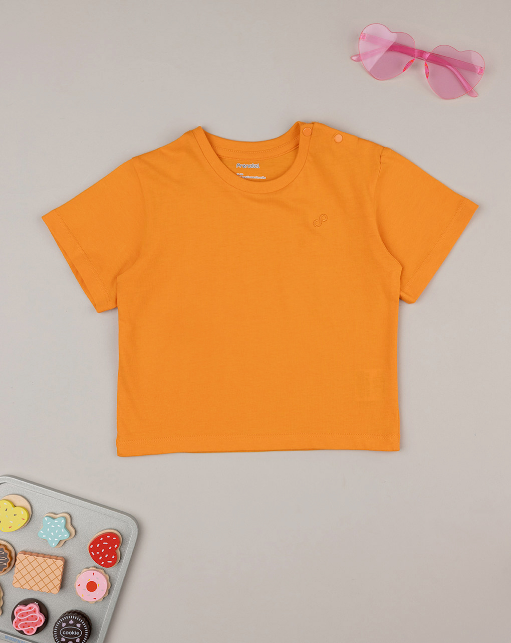 T-shirt mezza manica arancione maniche corte