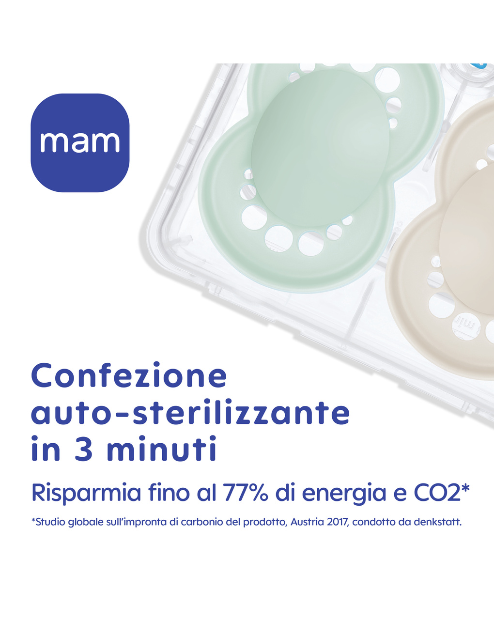 Succhietti original 16+ silicone bio-circolare conf. doppia azzurro/blu - mam