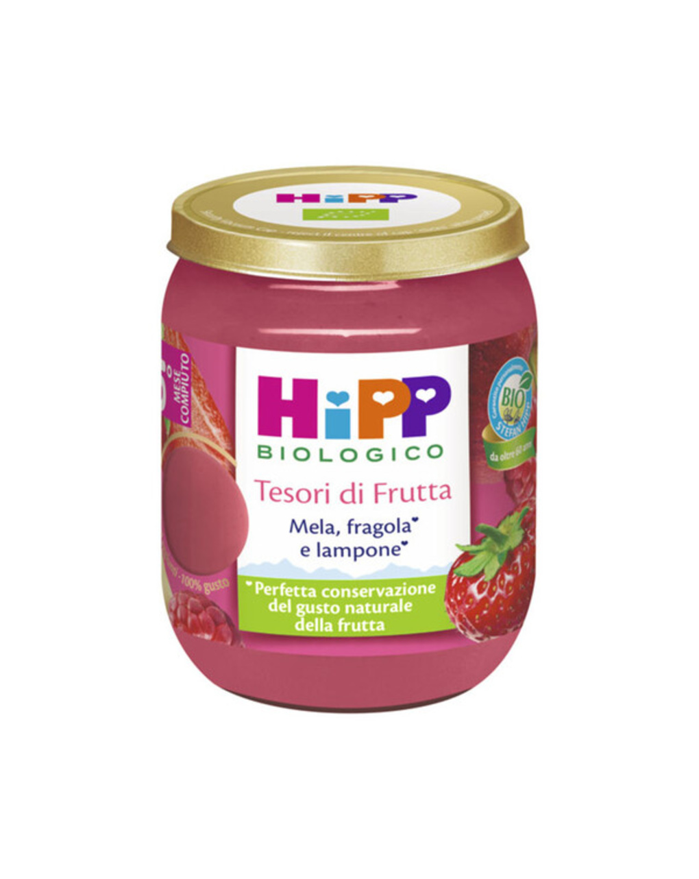Omogeneizzato tesori di frutta mela fragola e lampone 160 gr - hipp - Hipp